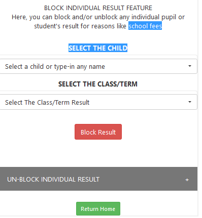 Block result page