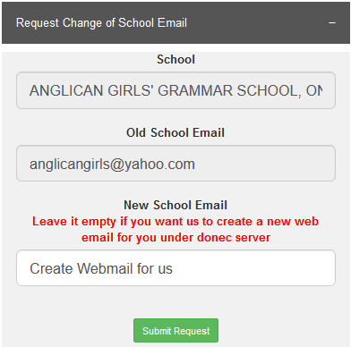 Change school email