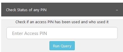 PIN query result