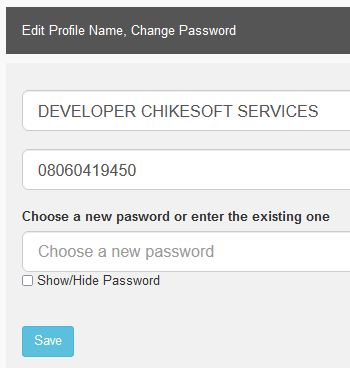 Profile tab