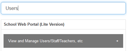 Manage users tab