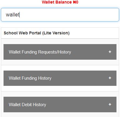 Wallet funding tab